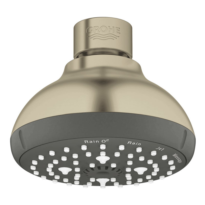 Pomme de douche réglable Tempesta® multifonction avec buses Speedclean, Nickel brossé
