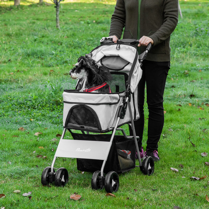 Poussette pliante avec support amovible, Gris