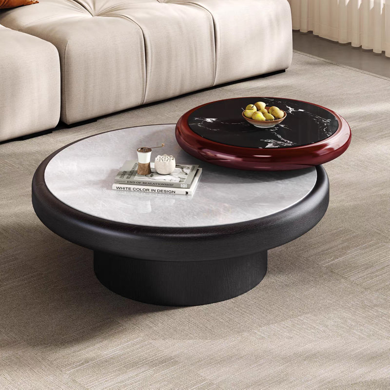 Elegant Coffee Table with Rotatable Small Top