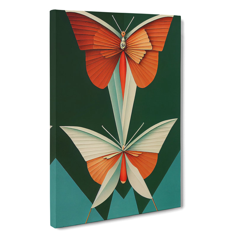 Butterflies In Abstract No.2 - Wrapped Canvas, 60cm H x 40cm W x 3cm D