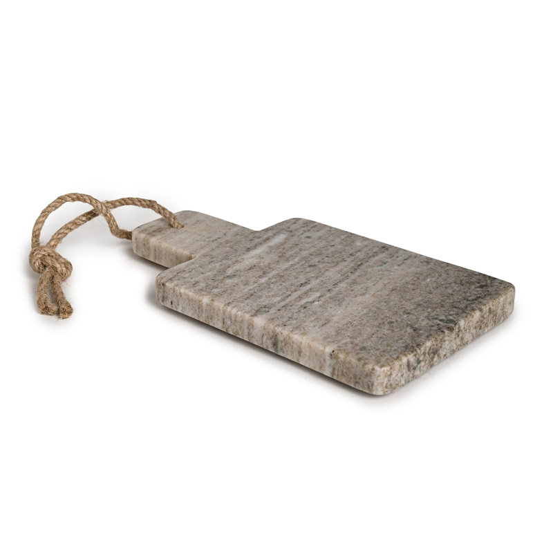 Sm. Planche à fromage en marbre beige avec poignée en jute