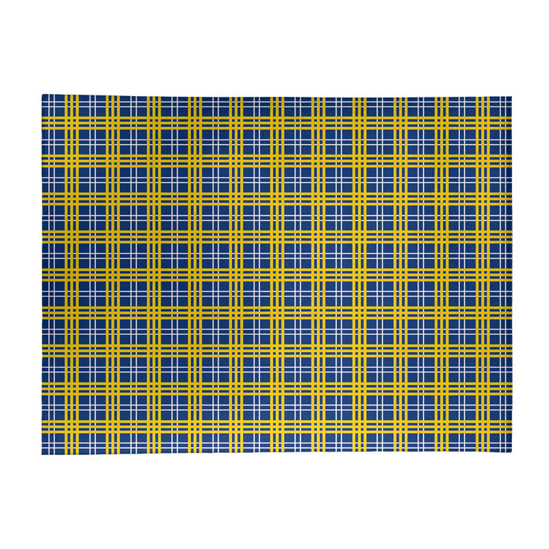 Tapis à carreaux bleu, Rectangle 8 pi x 10 pi