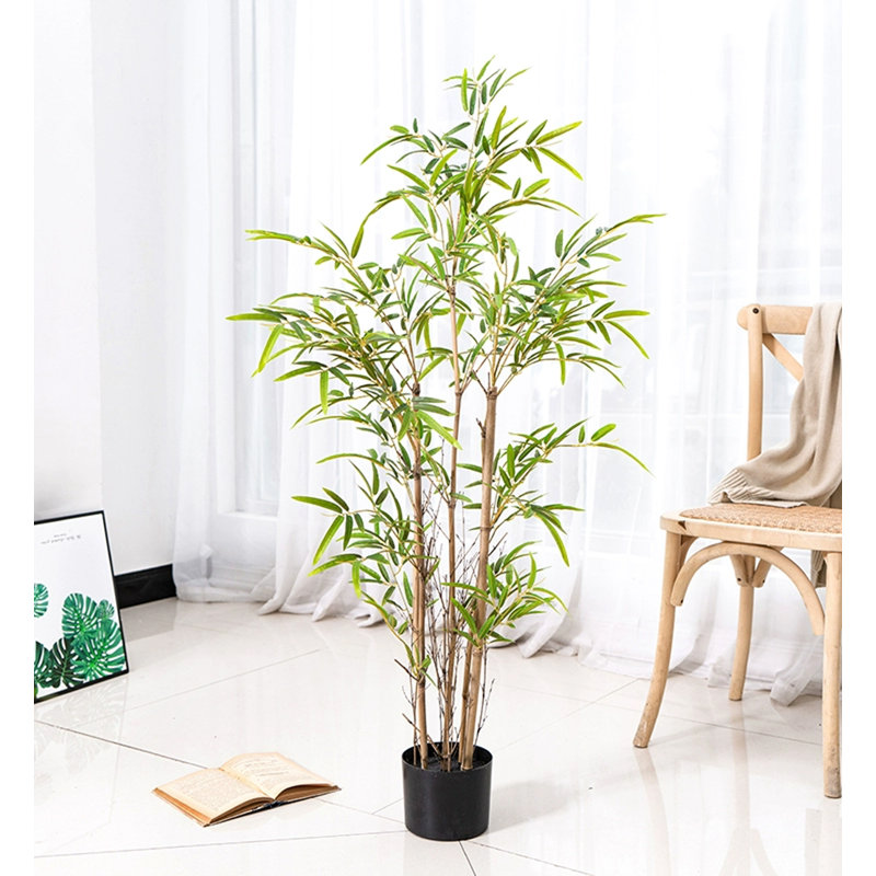 Simulation de pot en bambou, nouvelle plante verte d'intérieur zen chinois, H 47,24 po x l 15,75 po x P 15,75 po