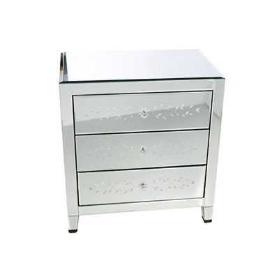 4-Leg Mirror Console Table With 3 Drawers