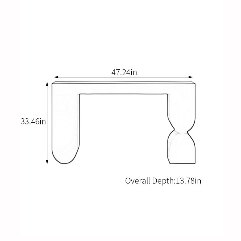 Creative black stylish console table, 33.46" H x 47.24" W x 13.78" D