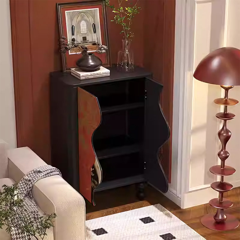 Armoire de rangement à deux portes avec pieds solides