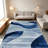 1PC Modern Abstract Wavy Navy Blue & White Geometric area rugs for Living Room, Soft and Comfortable, Suitable for all seasons, easy-to-maintain, machine washable Indoor floor mat, Under Table Farmhouse suitable for dining room, bedroom, entryway,-312747621