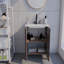Ensemble de meuble-lavabo 24 po avec 2 portes et plateau en résine blanche-1844529245