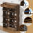 42.1" W Farmhouse 26-Pair Shoe Cabinet with 6 Doors, 2 Drawers & Adjustable Shelves, Side Hooks  for Entryway-413128551