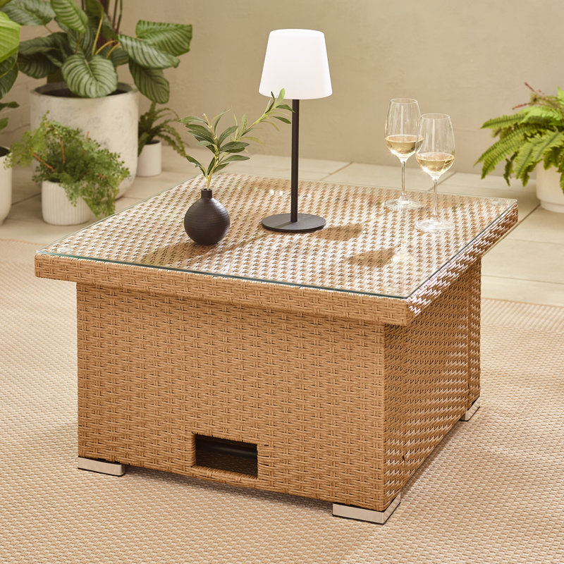 Miacomet PE Rattan Rising Garden Coffee Dining Table - Modern Gardens and Patios, Beige