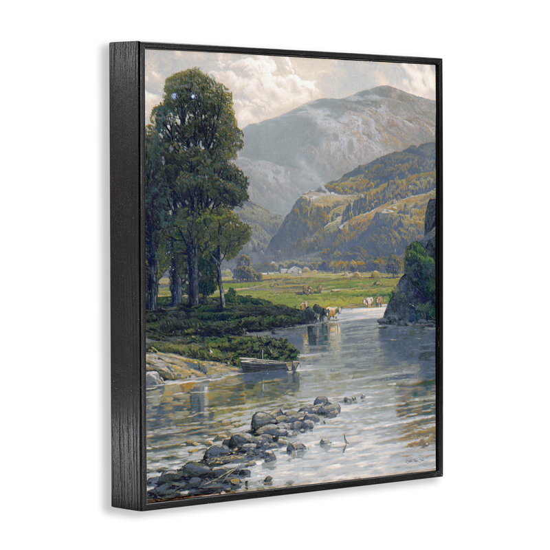 Art de giclée de Pebbled Creek par Stellar Design Studio, Giclée encadrée noir minuit, H 20 po x l 16 po