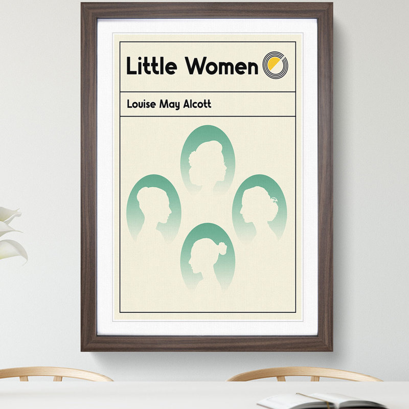 Book Cover Little Women Louise May Alcott - Picture Frame Graphic Art, Walnut, 48cm H x 36cm W x 2cm D