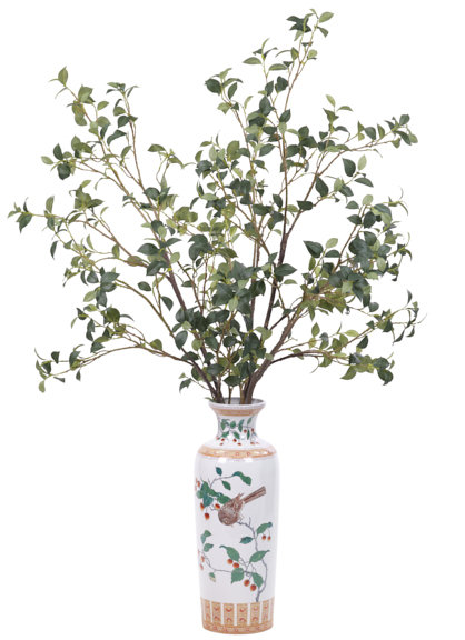Camellia Branches, Ceramic Vase, 42wx33dx63h