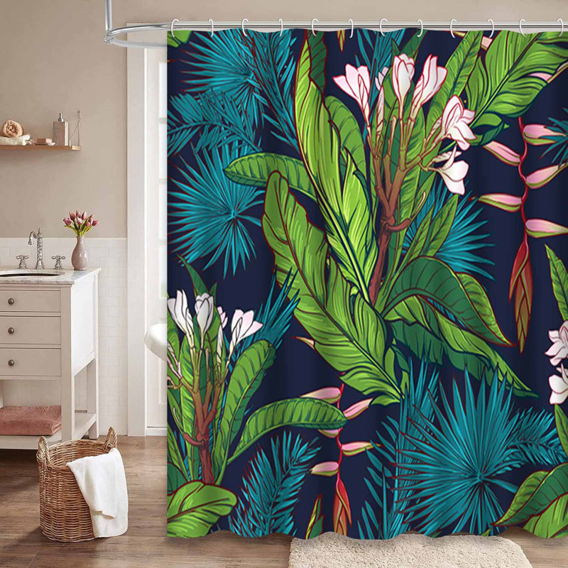 Rideau de douche imperméable Jungle Foliage, L 72 po x l 78 po