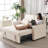 Modern Linen Upholstered Reclining Sleeper Sofa Bed-1375822764