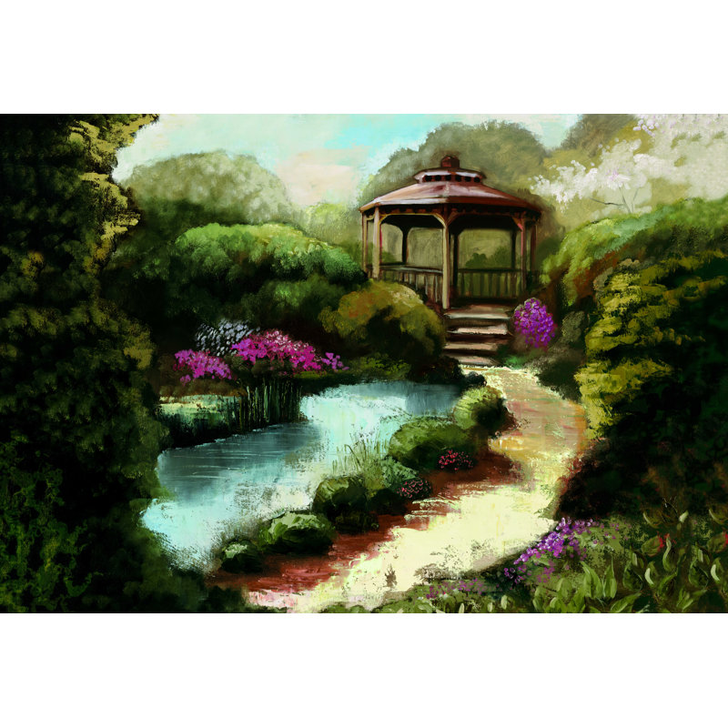 " Garden Gazebo " Painting Print, 8" H x 12" W