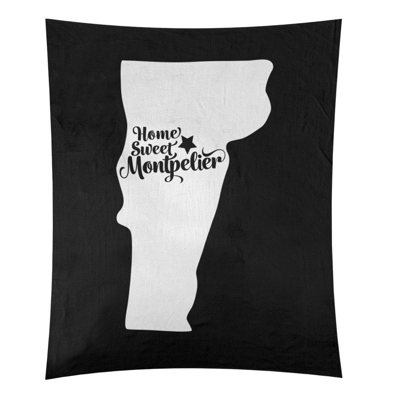 Tapisserie murale Montpelier Vermont, H 27,5 po x l 37,5 po, Noir