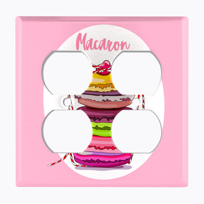 Couvercle de prise de courant en métal (Macaron Love - Double)