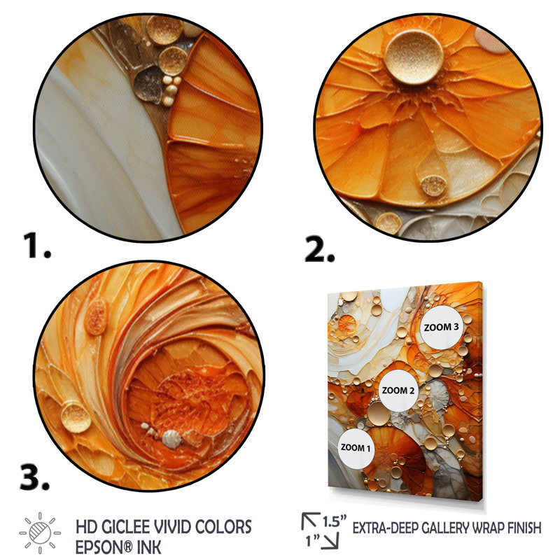 Nca Encaustic Spirals I - Impression sur toile tendue, Cadre noir, H 44 po x l 34 po x P 1,5 po