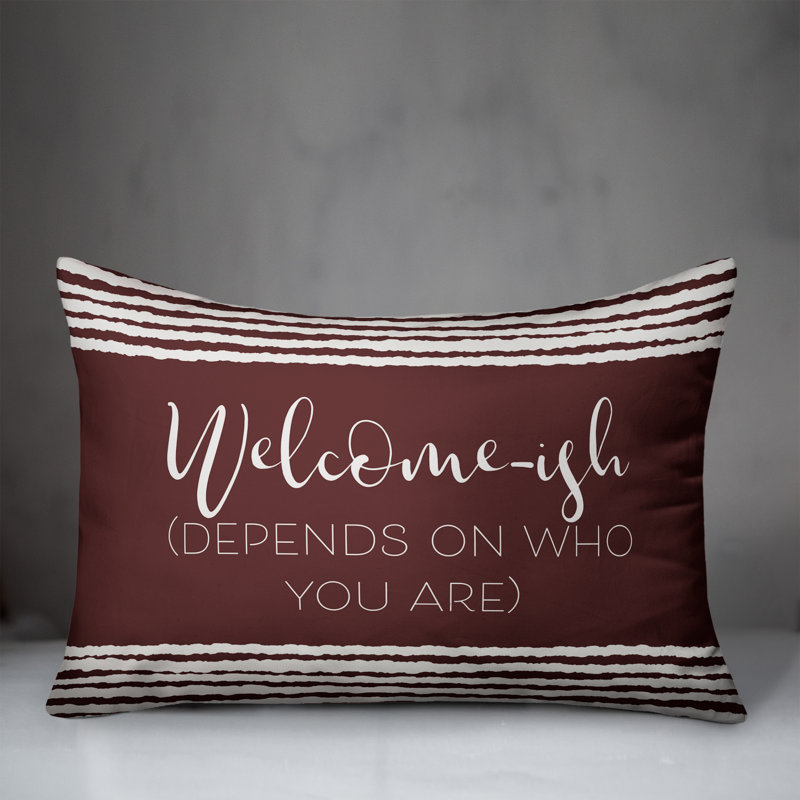Coussin décoratif, H 18 po x l 25 po, Marron