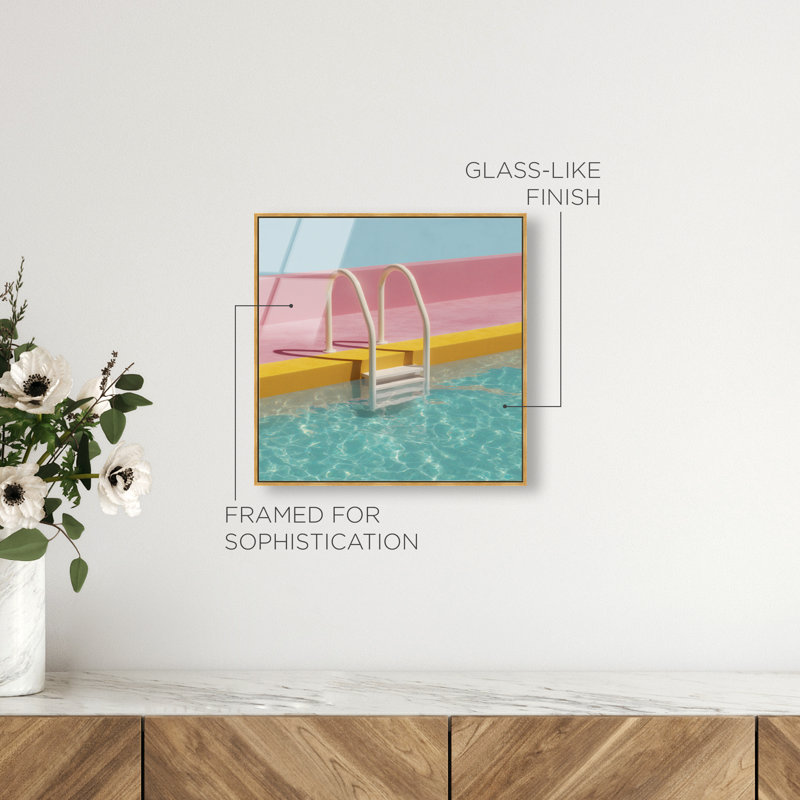 Poolside Symmetry I Print by Oliver Gal, 41"H x 41"W, Gold Floater Frame
