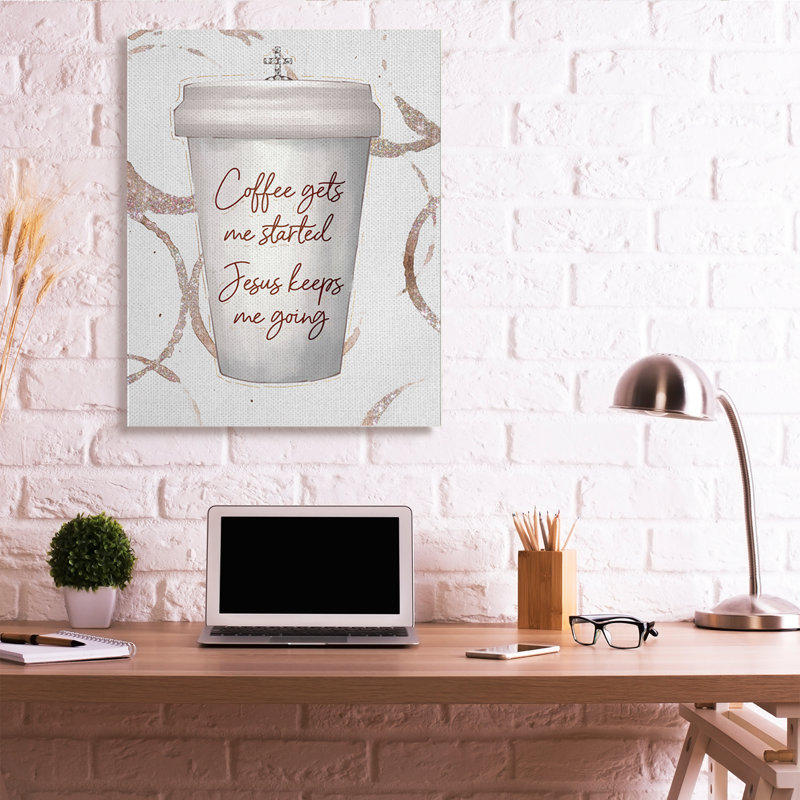 Tasse à café Coffee Gets Me Start Faith, Toile tendue, H 48 po x l 36 po