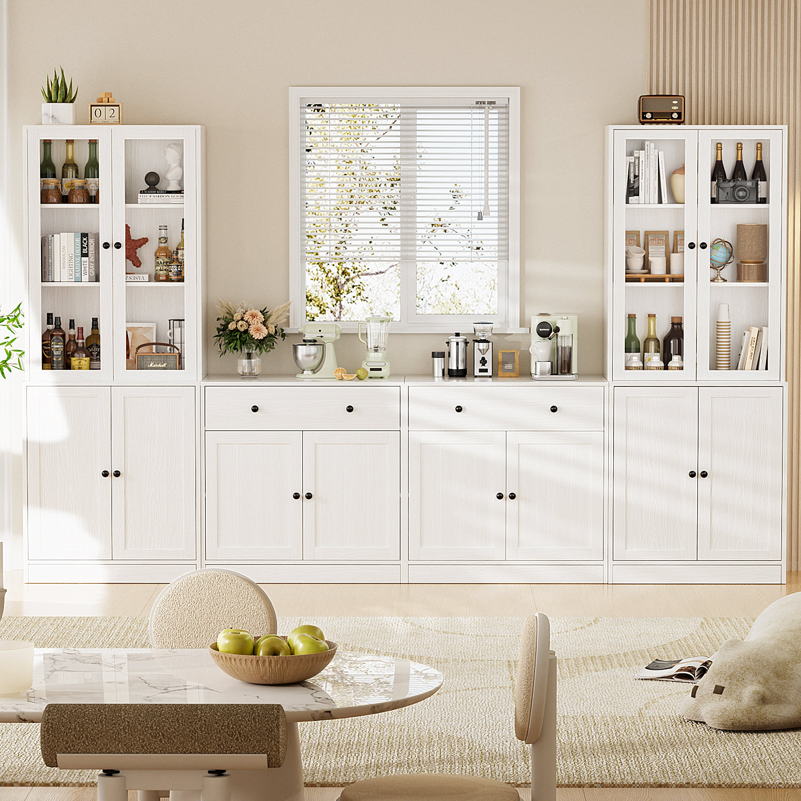 Latitude Run® 71'' Kitchen Pantry With Bookcases & Reviews | Wayfair