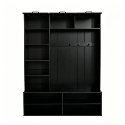 5-in-1 Entryway Bench with Coat Rack