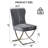 Tufted Velvet Upholstered Dining Chair with Silver Metal X-Legs-1998082129