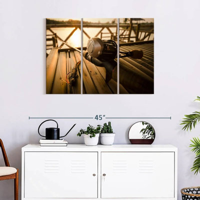 «Bass Fishing Set», 3 pièces sur toile