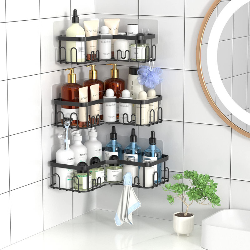 Metivier Stainless Steel Shower Caddy, Black
