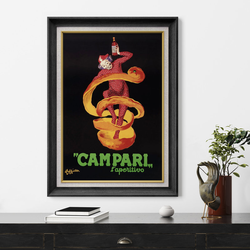 Affiche rétro Campari L’aperitivo, affiche d'art de la cuisine, images de la salle à manger du bar, impression sur toile encadrée.