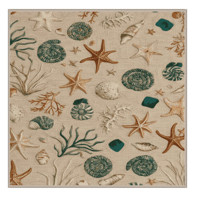 Washable Tidal Pool Treasures Coastal Area Rug