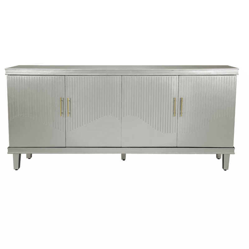 4-Door Cabinet, Same As Living Room, Kitchen, Bedroom, Hallway, Champagne, 32.28" H x 59.84" W x 15.75" D
