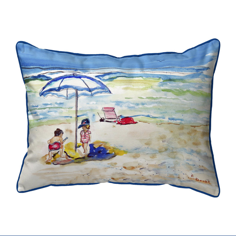 Housse et insert de coussin rectangulaire pour enfants Children at the Beach, Très grand