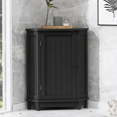 Armoire de rangement noire en coin Triangle