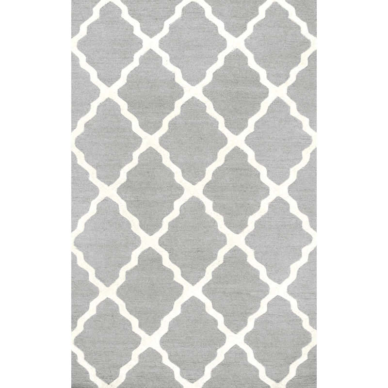 Cheever Geometric Wool Hand Woven Area Rug, Rectangle 61 x 91cm