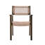 2 chaises de salle à manger tressées, brun - bois et paire de cordes artisanales avec 2 cordes et plus, conception ergonomique pour la détente, installation facile