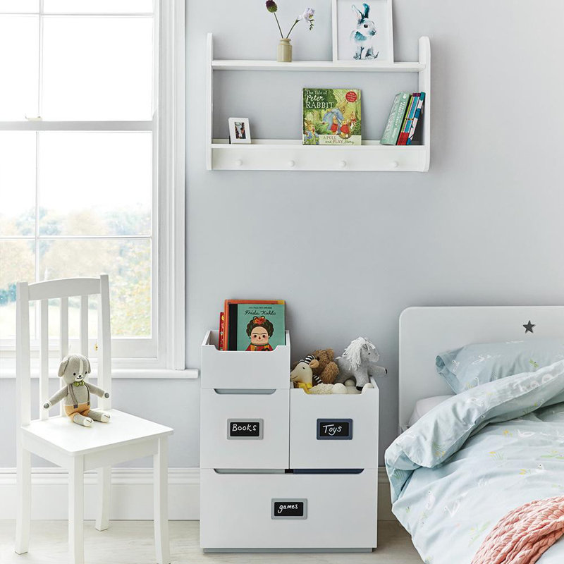 2 Piece Solid Wood Accent Shelf with Hooks