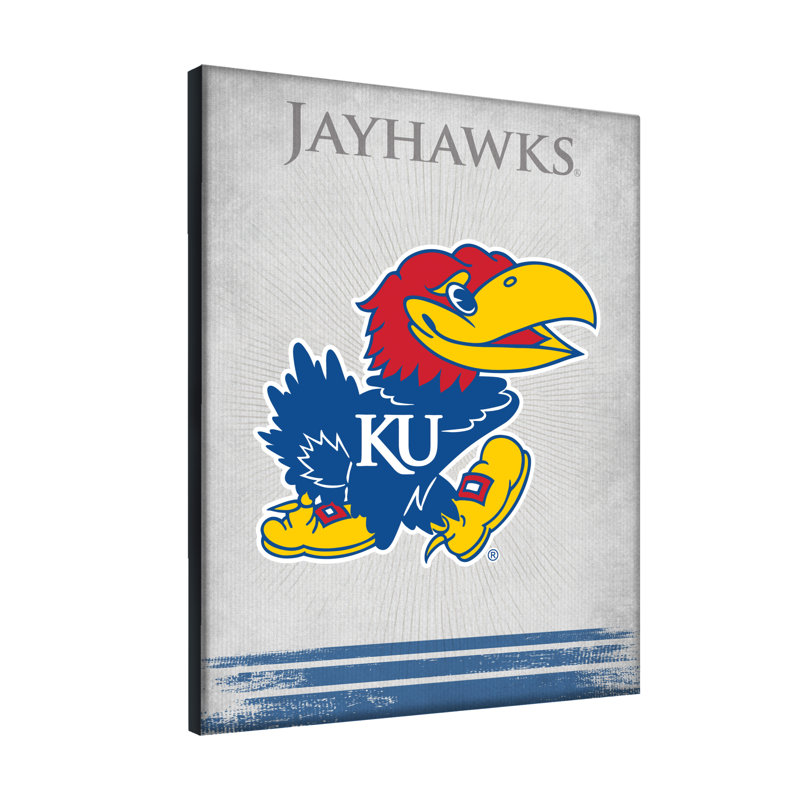 NCAA - Impression sur toile tendue, H 15 po x l 20 po x P 1 po, Jayhawks de Kansas