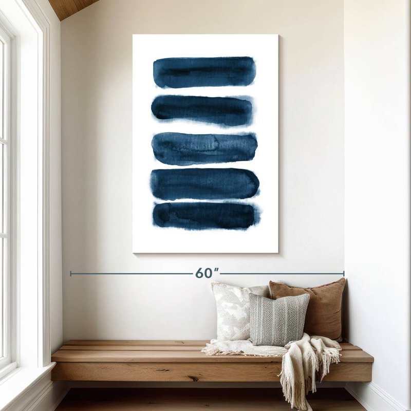 Avery coups de pinceau aquarelle bleu marine, H 48 po x l 32 po
