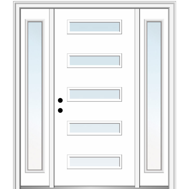Portes d'entrée avant apprêtées apprêtées, Clair, Droite / vers l'intérieur, H 81,75 po x l 68,5 po x P 4,563 po