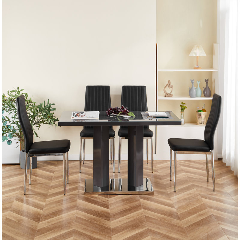 Autumn-Lily Dining Set, Black