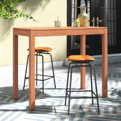 Vanesa Rectangular Eucalyptus Outdoor Bar Table , 120cm cm W 60cm cm D