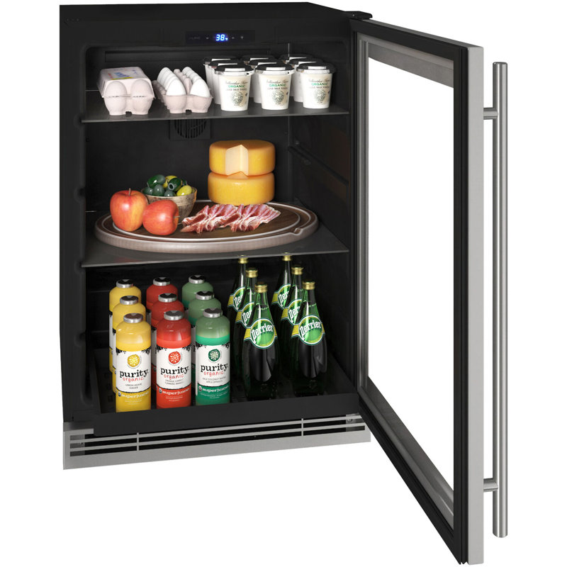 U-Line 24'' W Built-In Mini Fridge, Brown