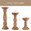 Ensemble de 3 bougeoirs en bois Farmhouse