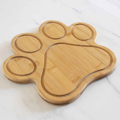 Dog Paw-Shaped Bamboo Cutting and Serving Board