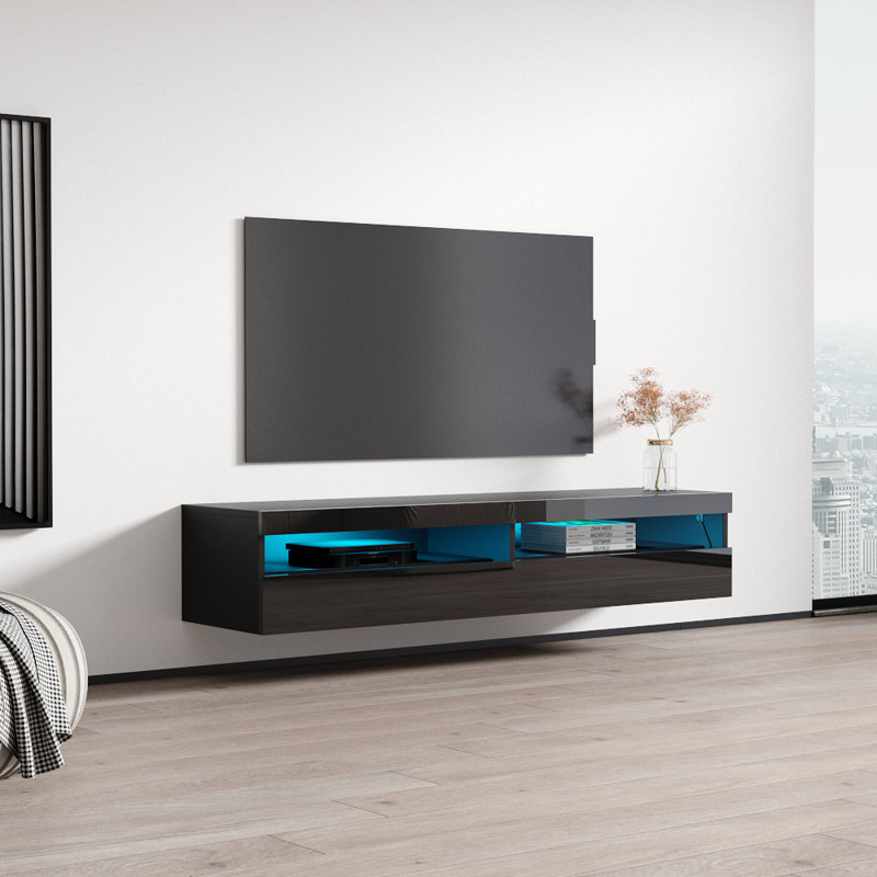 Fly Modular Floating TV Stand for TVs up to 70", Black