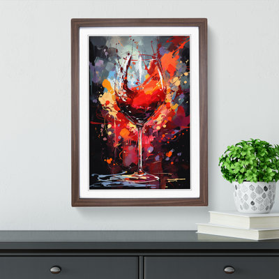 Wine Gestural Art - Framed Print