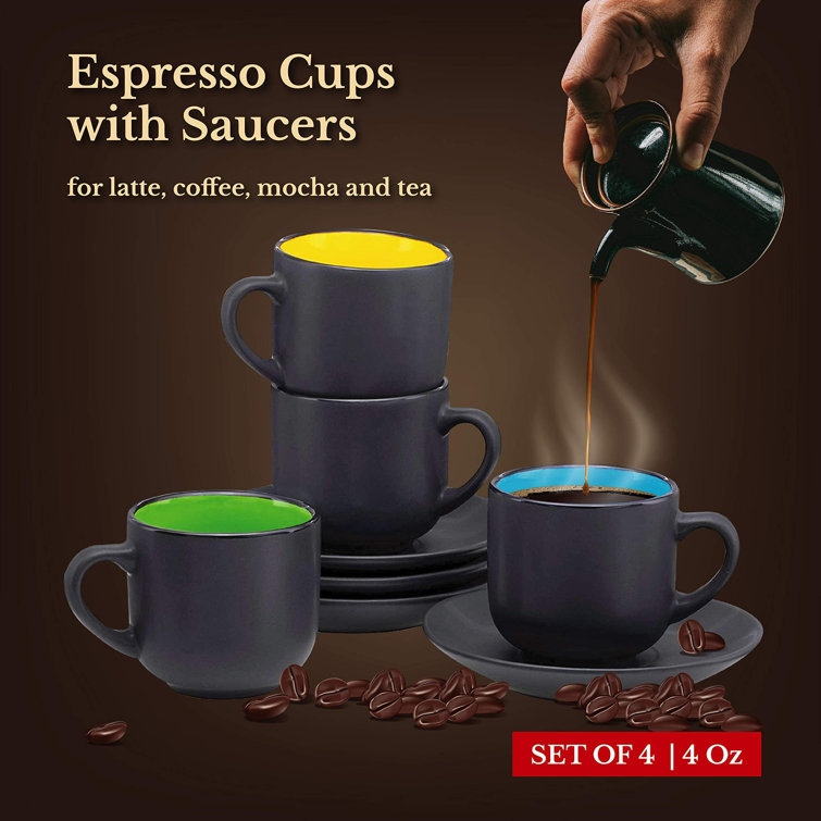 zenco living Espresso Cups (4 Ounce) with Large
